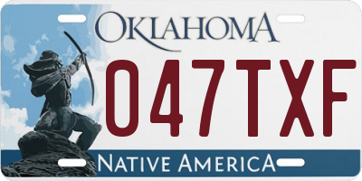 OK license plate 047TXF