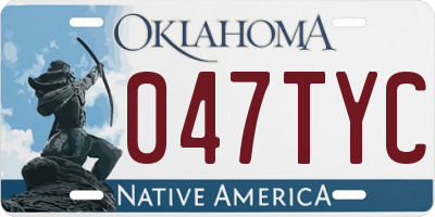 OK license plate 047TYC