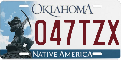 OK license plate 047TZX