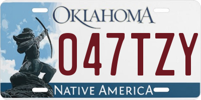 OK license plate 047TZY