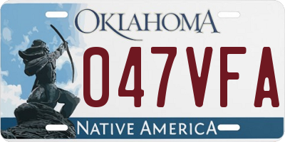 OK license plate 047VFA