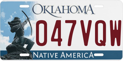 OK license plate 047VQW