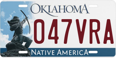 OK license plate 047VRA