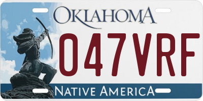 OK license plate 047VRF