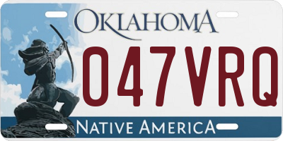 OK license plate 047VRQ