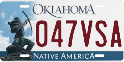 OK license plate 047VSA