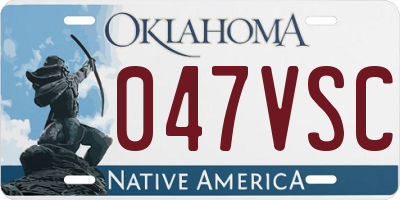 OK license plate 047VSC