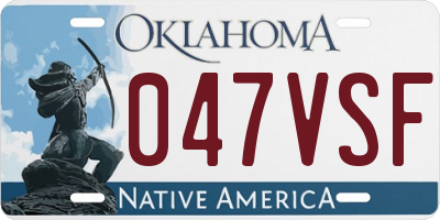 OK license plate 047VSF