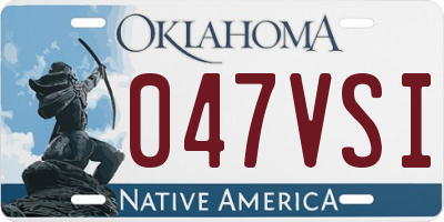 OK license plate 047VSI