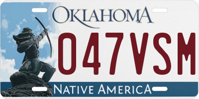 OK license plate 047VSM