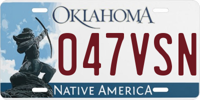 OK license plate 047VSN