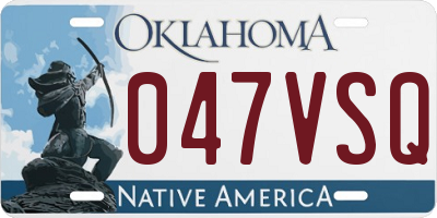 OK license plate 047VSQ