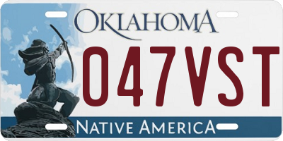OK license plate 047VST