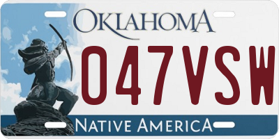OK license plate 047VSW