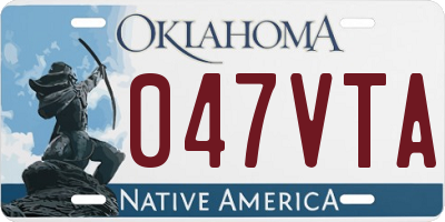 OK license plate 047VTA