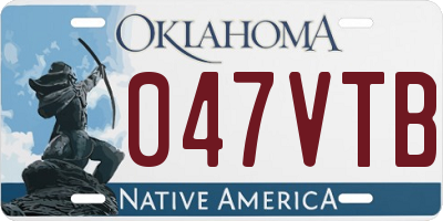 OK license plate 047VTB
