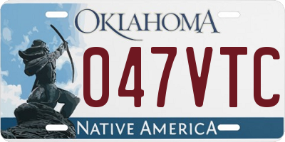 OK license plate 047VTC