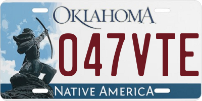 OK license plate 047VTE