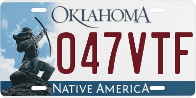 OK license plate 047VTF
