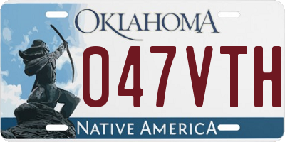 OK license plate 047VTH