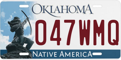 OK license plate 047WMQ