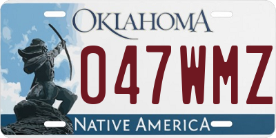 OK license plate 047WMZ