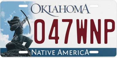 OK license plate 047WNP