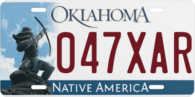OK license plate 047XAR