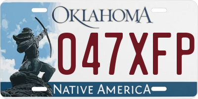 OK license plate 047XFP