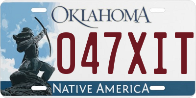 OK license plate 047XIT