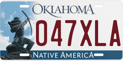 OK license plate 047XLA