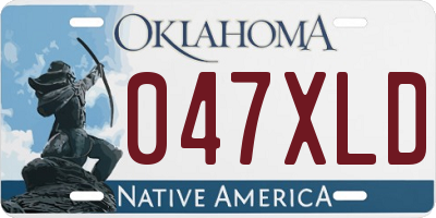 OK license plate 047XLD