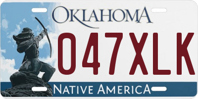 OK license plate 047XLK