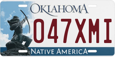 OK license plate 047XMI