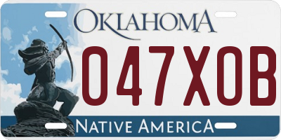 OK license plate 047XOB