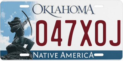 OK license plate 047XOJ