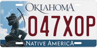 OK license plate 047XOP