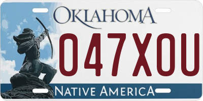OK license plate 047XOU