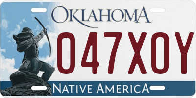 OK license plate 047XOY