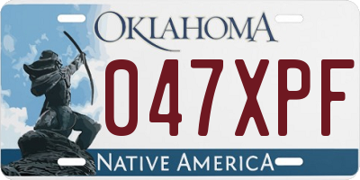 OK license plate 047XPF