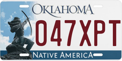 OK license plate 047XPT