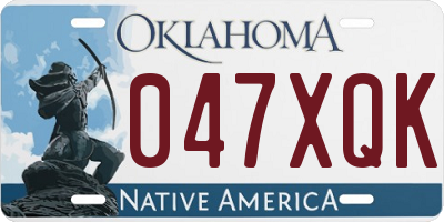 OK license plate 047XQK