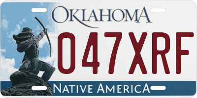 OK license plate 047XRF