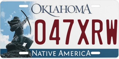 OK license plate 047XRW