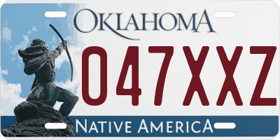 OK license plate 047XXZ