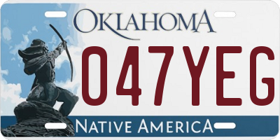OK license plate 047YEG