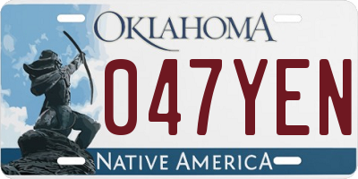 OK license plate 047YEN