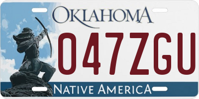 OK license plate 047ZGU