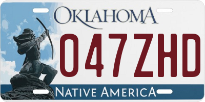 OK license plate 047ZHD
