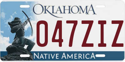 OK license plate 047ZIZ